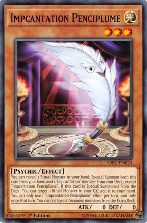 Impcantation Penciplume (SOFU-EN023) - Soul Fusion 1st Edition Soul Fusion Yugioh Single  Squirtle Squad Card Shop.