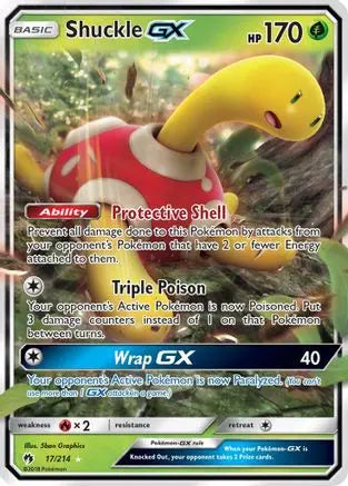 Shuckle GX 017/214  - Holofoil SM  Lost Thunder - Ultra Rare SM - Lost Thunder Pokemon Single  Squirtle Squad Card Shop.