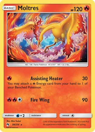 Moltres 038  - Reverse Holofoil SM  Lost Thunder - Rare SM - Lost Thunder Pokemon Single  Squirtle Squad Card Shop.