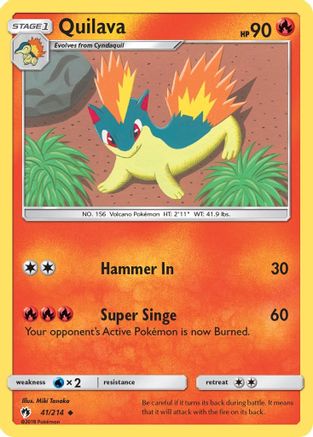 Quilava 041/214  SM  Lost Thunder - Uncommon SM - Lost Thunder Pokemon Single  Squirtle Squad Card Shop.