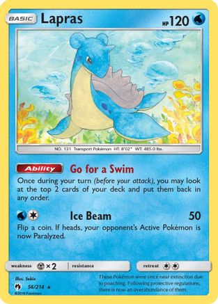Lapras 056/214  SM  Lost Thunder - Rare SM - Lost Thunder Pokemon Single  Squirtle Squad Card Shop.