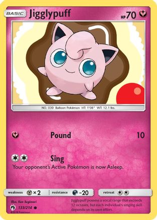 Jigglypuff 133  - Reverse Holofoil SM  Lost Thunder - Common SM - Lost Thunder Pokemon Single  Squirtle Squad Card Shop.