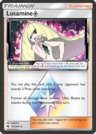 Lusamine Prism Star 182  - Holofoil SM  Lost Thunder - Prism Rare SM - Lost Thunder Pokemon Single  Squirtle Squad Card Shop.