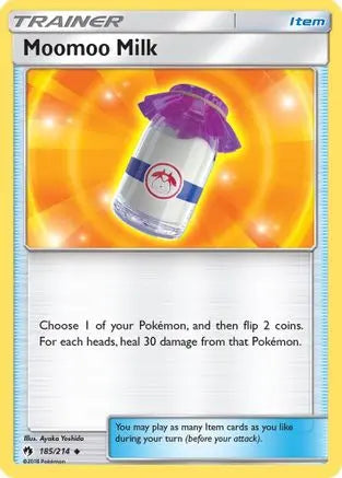 Moomoo Milk 185  - Reverse Holofoil SM  Lost Thunder - Uncommon