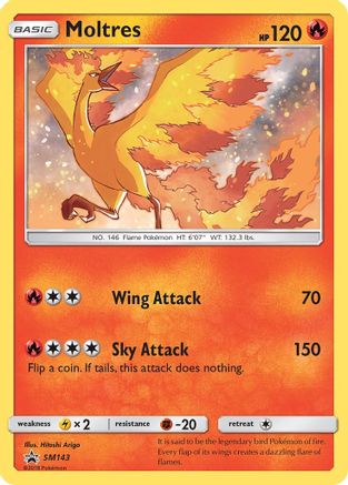 Pokémon TCG Moltres SM143 – Sun & Moon Black Star Promo – Holo