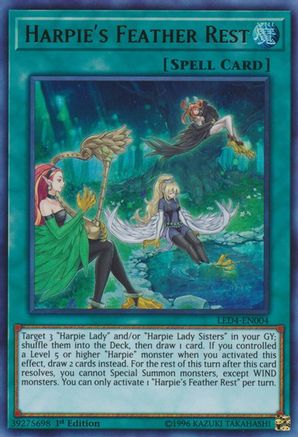 Harpie's Feather Rest (LED4-EN004) - Legendary Duelists: Sisters of the Rose 1st Edition Legendary Duelists: Sisters of the Rose Yugioh Single  Squirtle Squad Card Shop.