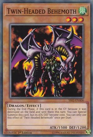 Twin-Headed Behemoth (SS02-ENA06) - Speed Duel Decks: Duelists of Tomorrow 1st Edition Speed Duel Decks: Duelists of Tomorrow Yugioh Single  Squirtle Squad Card Shop.