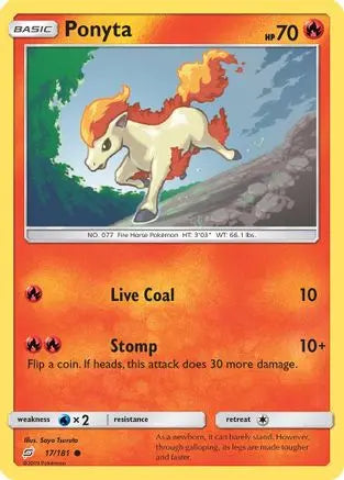 Ponyta 017  - Reverse Holofoil SM  Team Up - Common