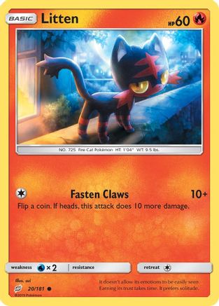 Litten 020  SM  Team Up - Common SM - Team Up Pokemon Single  Squirtle Squad Card Shop.