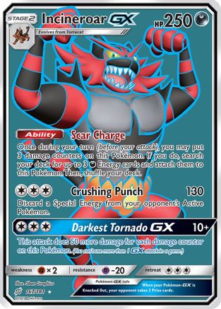 Incineroar GX (Full Art)  - Holofoil SM  Team Up - Ultra Rare SM - Team Up Pokemon Single  Squirtle Squad Card Shop.