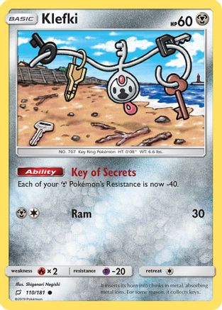Klefki 110/181  - Reverse Holofoil SM  Team Up - Common SM - Team Up Pokemon Single  Squirtle Squad Card Shop.
