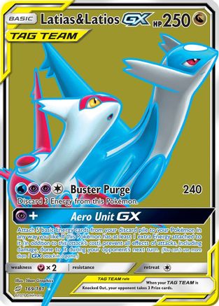 Latias & Latios GX (Full Art)/181  - Holofoil SM  Team Up - Ultra Rare SM - Team Up Pokemon Single  Squirtle Squad Card Shop.