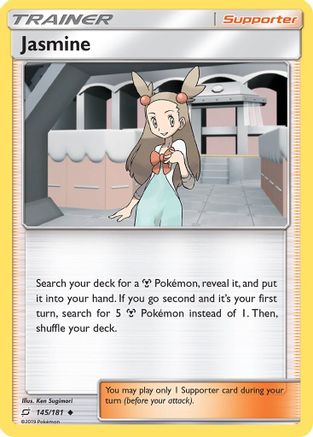 Jasmine 145  SM  Team Up - Uncommon SM - Team Up Pokemon Single  Squirtle Squad Card Shop.