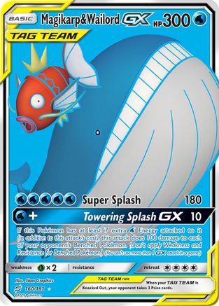 Magikarp & Wailord GX (Full Art)  - Holofoil SM  Team Up - Ultra Rare SM - Team Up Pokemon Single  Squirtle Squad Card Shop.