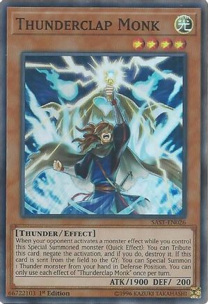 Thunderclap Monk (SAST-EN026) - Savage Strike Unlimited Savage Strike Yugioh Single  Squirtle Squad Card Shop.