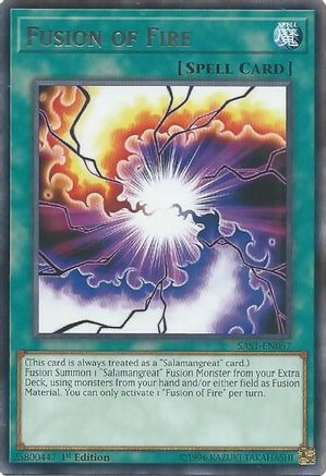 Fusion of Fire (SAST-EN057) - Savage Strike 1st Edition Savage Strike Yugioh Single  Squirtle Squad Card Shop.