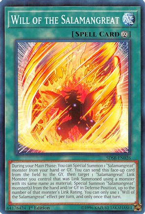 Will of the Salamangreat (SDSB-EN026) - Structure Deck: Soulburner 1st Edition Structure Deck: Soulburner Yugioh Single  Squirtle Squad Card Shop.