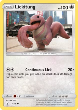Lickitung (Holo Common) 016  - Holofoil Detective Pikachu - Common Detective Pikachu Pokemon Single  Squirtle Squad Card Shop.