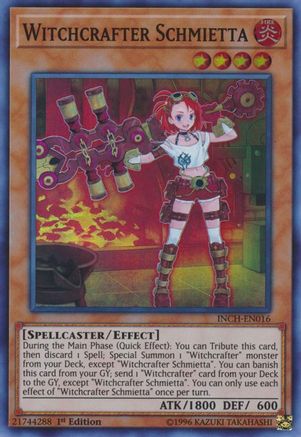 Witchcrafter Schmietta (INCH-EN016) - The Infinity Chasers 1st Edition The Infinity Chasers Yugioh Single  Squirtle Squad Card Shop.