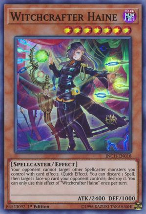 Witchcrafter Haine (INCH-EN018) - The Infinity Chasers 1st Edition The Infinity Chasers Yugioh Single  Squirtle Squad Card Shop.