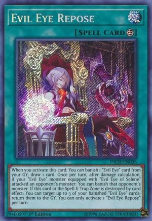 Evil Eye Repose (INCH-EN036) - The Infinity Chasers 1st Edition The Infinity Chasers Yugioh Single  Squirtle Squad Card Shop.