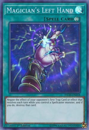 Magician's Left Hand (INCH-EN058) - The Infinity Chasers 1st Edition The Infinity Chasers Yugioh Single  Squirtle Squad Card Shop.