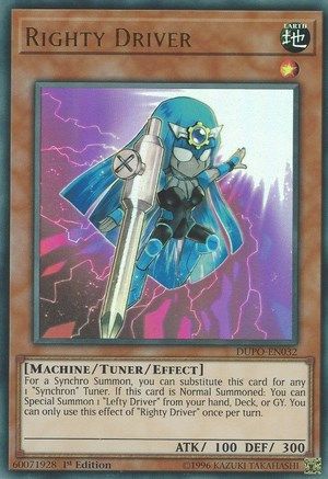 Righty Driver (DUPO-EN032) - Duel Power Unlimited Duel Power Yugioh Single  Squirtle Squad Card Shop.