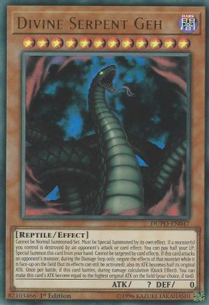 Divine Serpent Geh (DUPO-EN047) - Duel Power 1st Edition Duel Power Yugioh Single  Squirtle Squad Card Shop.