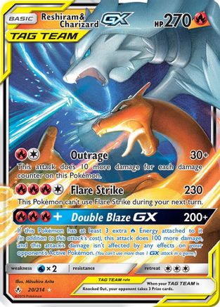 Reshiram & Charizard GX 020 - Holofoil SM Unbroken Bonds - Ultra Rare