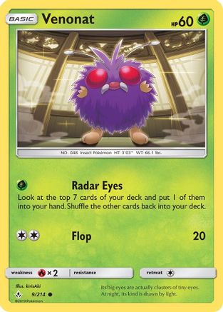 Venonat 009/214 - SM  Unbroken Bonds - Common