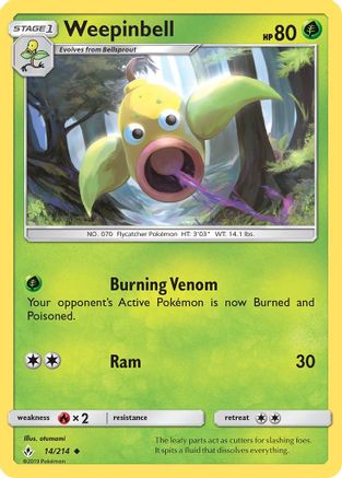 Weepinbell 014/214 - SM  Unbroken Bonds - Uncommon