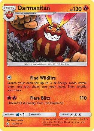 Darmanitan 024/214 - SM  Unbroken Bonds - Rare
