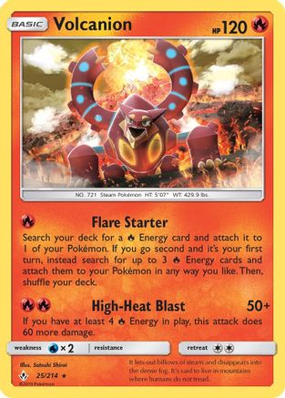 Volcanion 025/214 - Holofoil SM  Unbroken Bonds - Holo Rare