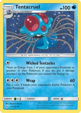 Tentacruel 041/214 - SM  Unbroken Bonds - Uncommon SM - Unbroken Bonds Pokemon Single  Squirtle Squad Card Shop.
