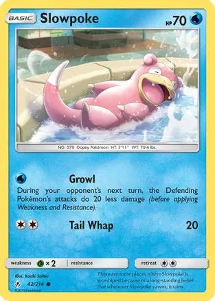 Slowpoke 042/214 - SM  Unbroken Bonds - Common SM - Unbroken Bonds Pokemon Single  Squirtle Squad Card Shop.