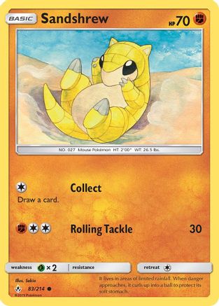 Sandshrew 83/214 – Unbroken Bonds – Common Pokémon Card