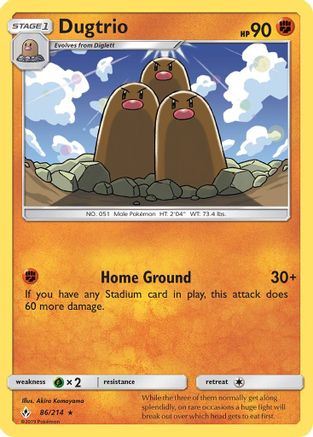 Dugtrio 86/214 – Unbroken Bonds – Rare Pokémon Card