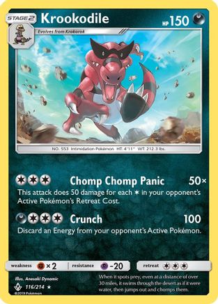 Krookodile  - Reverse Holofoil SM  Unbroken Bonds - Rare SM - Unbroken Bonds Pokemon Single  Squirtle Squad Card Shop.