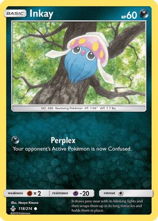 Inkay/214  - Reverse Holofoil SM  Unbroken Bonds - Common SM - Unbroken Bonds Pokemon Single  Squirtle Squad Card Shop.
