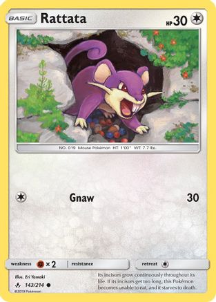 Rattata 143  - Reverse Holofoil SM  Unbroken Bonds - Common SM - Unbroken Bonds Pokemon Single  Squirtle Squad Card Shop.