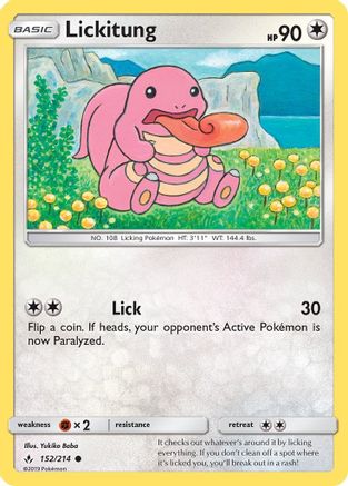 Lickitung 152  - Reverse Holofoil SM  Unbroken Bonds - Common SM - Unbroken Bonds Pokemon Single  Squirtle Squad Card Shop.
