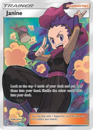 Janine (Full Art)  - Holofoil SM  Unbroken Bonds - Ultra Rare SM - Unbroken Bonds Pokemon Single  Squirtle Squad Card Shop.
