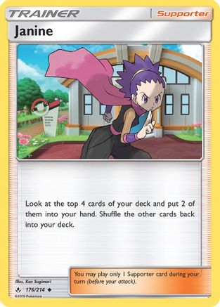 Janine 176  - Reverse Holofoil SM  Unbroken Bonds - Uncommon SM - Unbroken Bonds Pokemon Single  Squirtle Squad Card Shop.