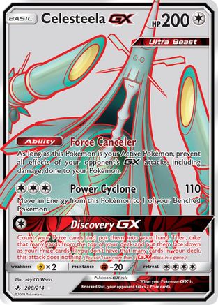 Celesteela GX (Full Art)  - Holofoil SM  Unbroken Bonds - Ultra Rare SM - Unbroken Bonds Pokemon Single  Squirtle Squad Card Shop.