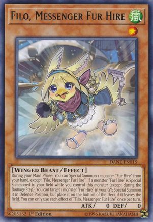 Filo, Messenger Fur Hire (DANE-EN015) - Dark Neostorm 1st Edition Dark Neostorm Yugioh Single  Squirtle Squad Card Shop.