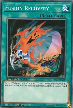 Fusion Recovery (SBAD-EN010) - Speed Duel: Attack from the Deep 1st Edition Speed Duel: Attack from the Deep Yugioh Single  Squirtle Squad Card Shop.
