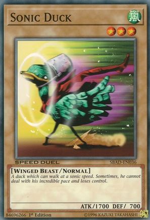 Sonic Duck (SBAD-EN036) - Speed Duel: Attack from the Deep 1st Edition Speed Duel: Attack from the Deep Yugioh Single  Squirtle Squad Card Shop.