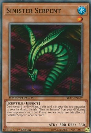 Sinister Serpent (SBAD-EN037) - Speed Duel: Attack from the Deep 1st Edition Speed Duel: Attack from the Deep Yugioh Single  Squirtle Squad Card Shop.