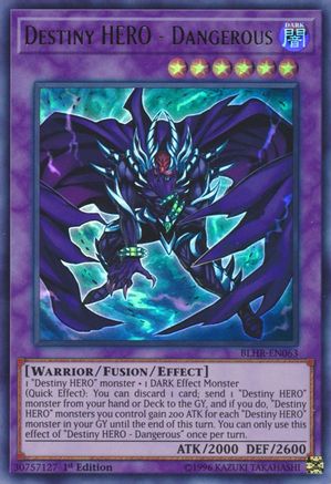 Destiny HERO - Dangerous (BLHR-EN063) - Battles of Legend: Hero's Revenge 1st Edition Battles of Legend: Hero's Revenge Yugioh Single  Squirtle Squad Card Shop.