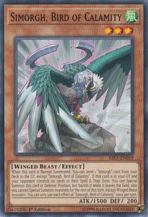 Simorgh, Bird of Calamity (RIRA-EN019) - Rising Rampage 1st Edition Rising Rampage Yugioh Single  Squirtle Squad Card Shop.